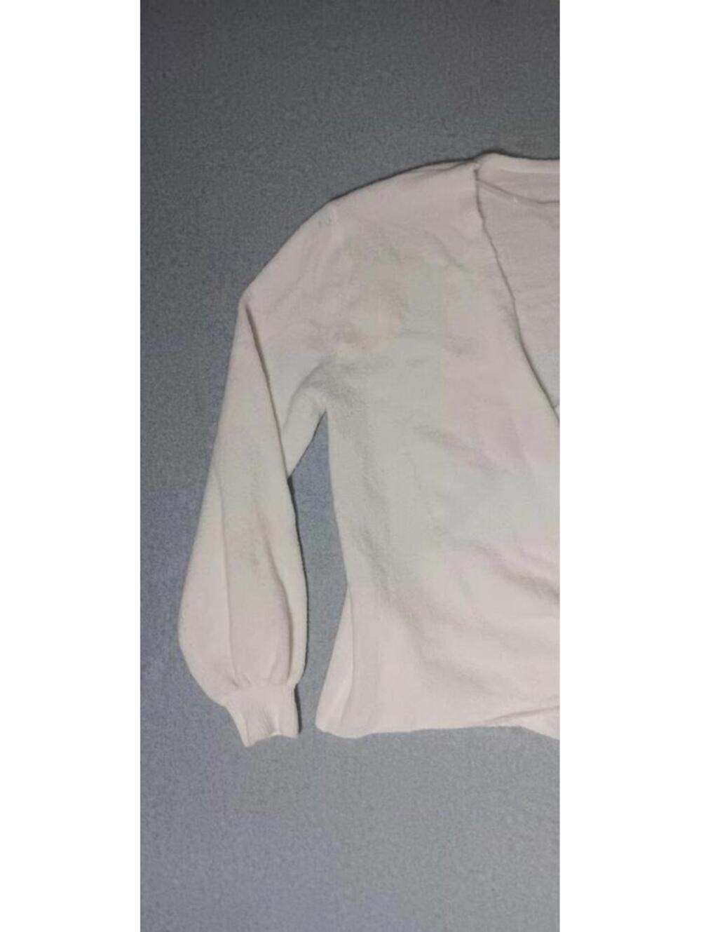 A New Day Wool Blend Bishop Sleeve Wrap Sweater Womens Size XL White Soft - Picture 10 of 10